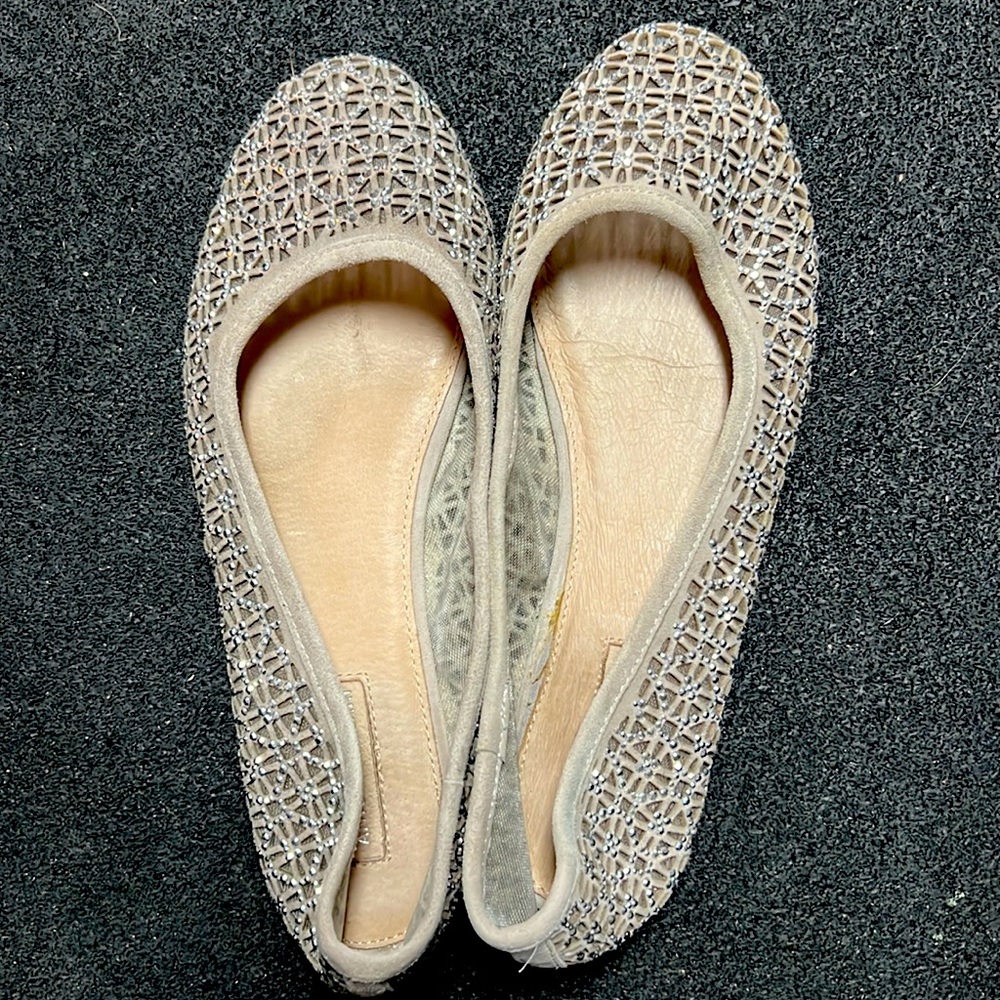 Antonio Melanie silver/grey sparkle flats
